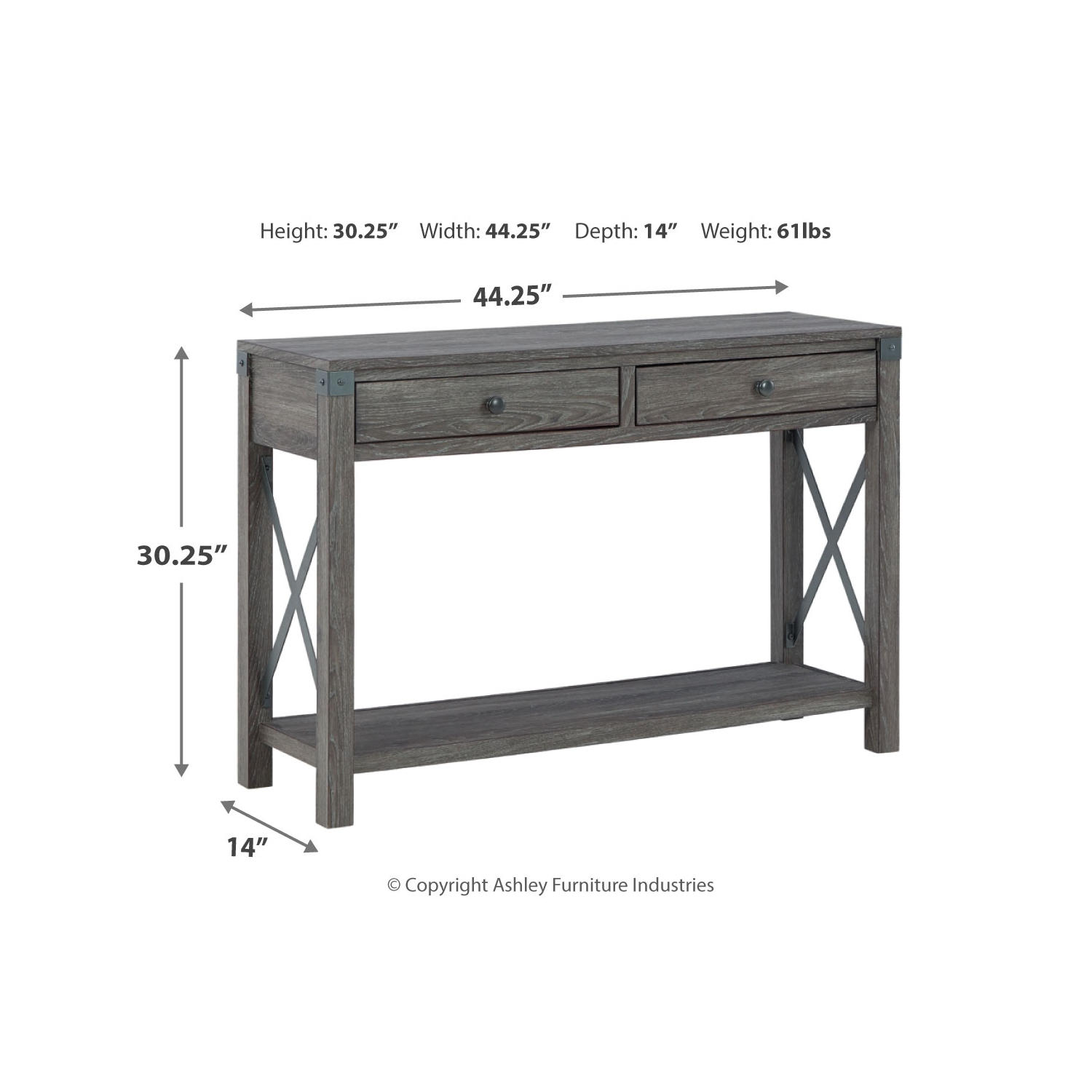 Freedan Console Sofa Table - Gallery Image 7