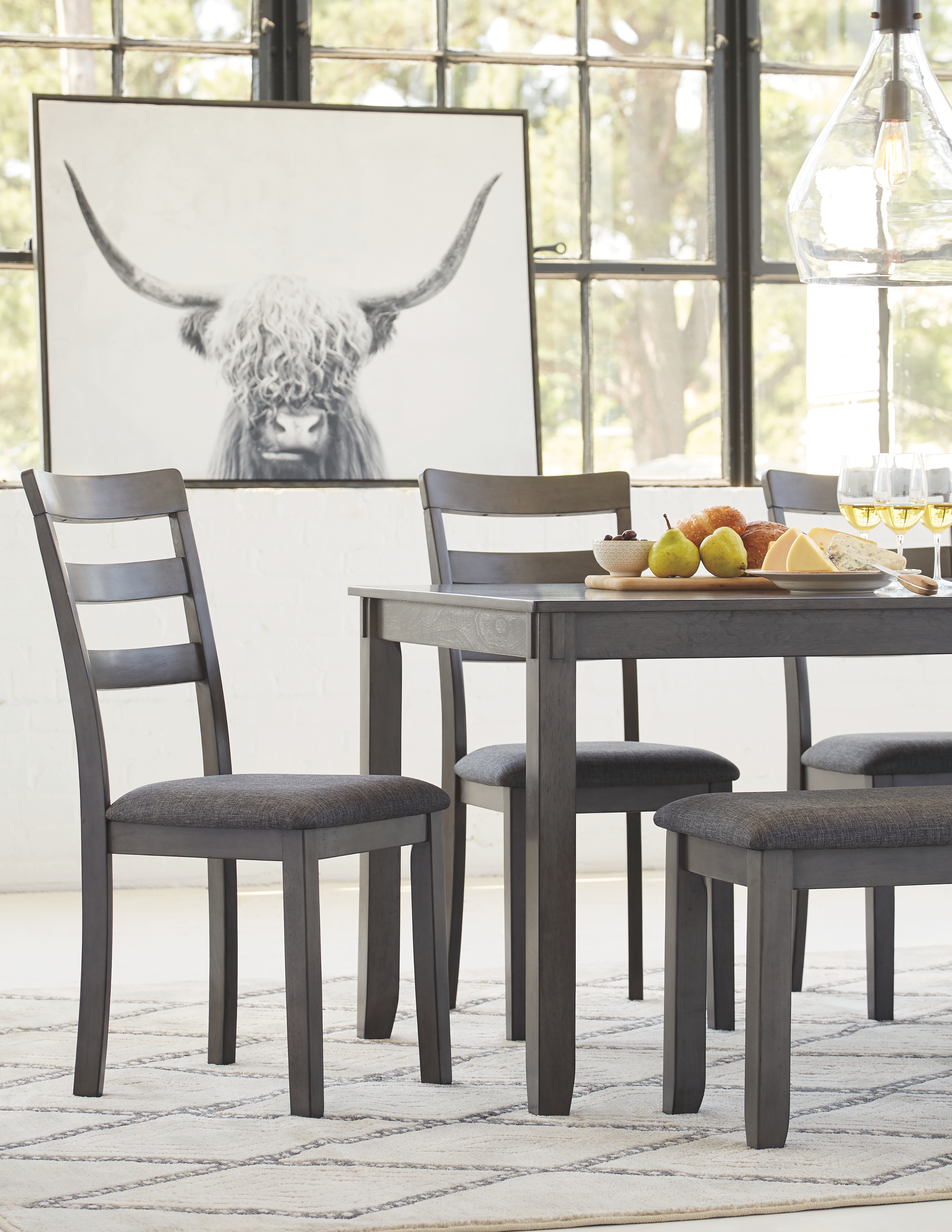 Bridson Dining Set - Gray/6 - Piece - Gallery Image 2