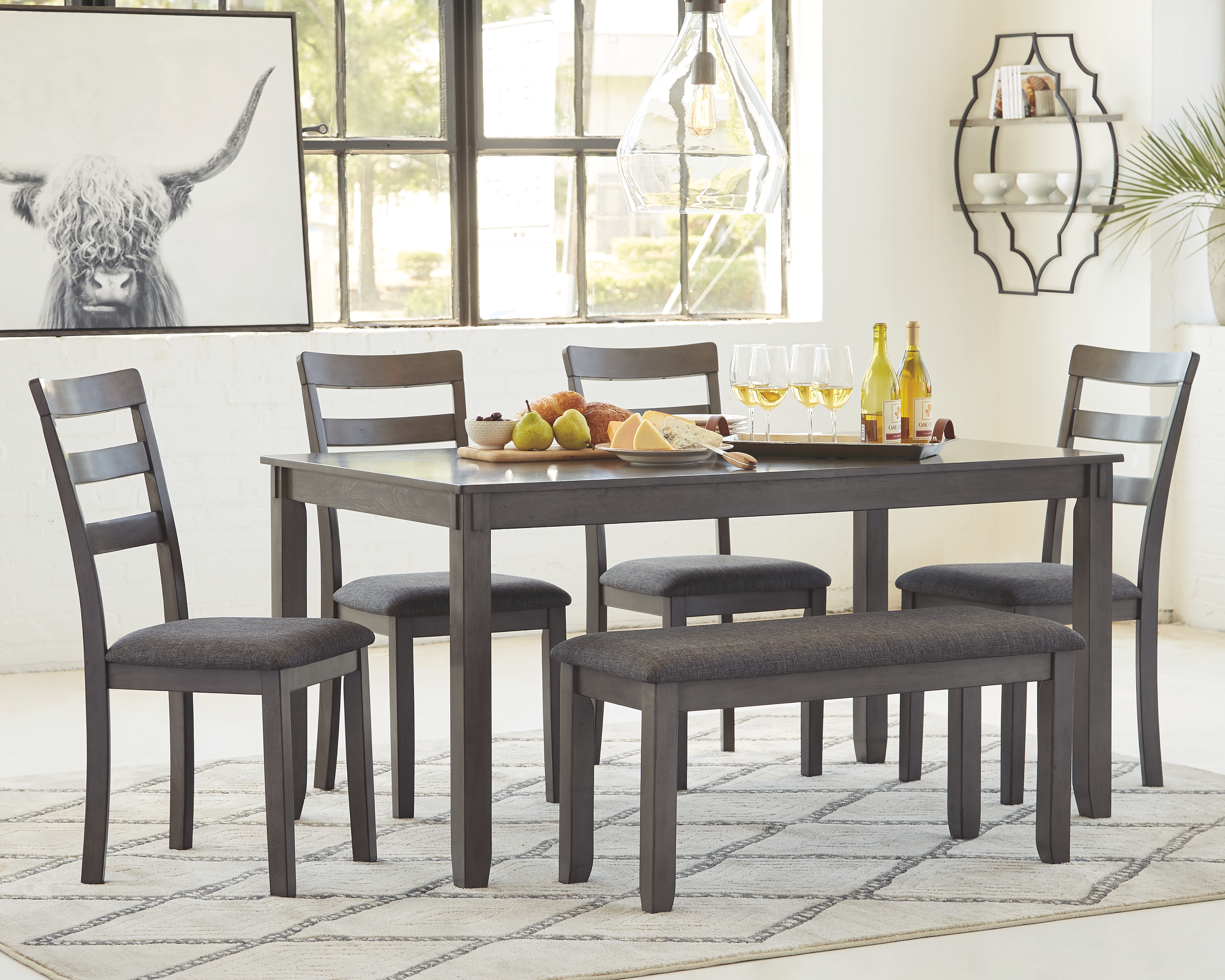 Bridson Dining Set - Gray/6 - Piece - Gallery Image 7